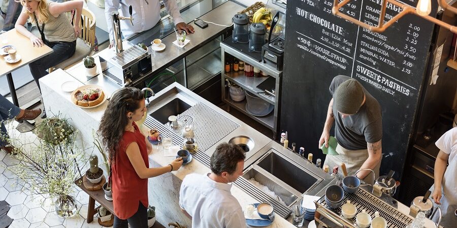 Coffee Shop Bar Counter Cafe Restaurant Relaxation Concept fast casual restaurant
