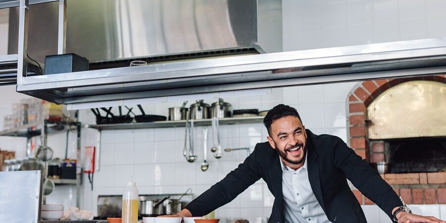 happy restaurant owner