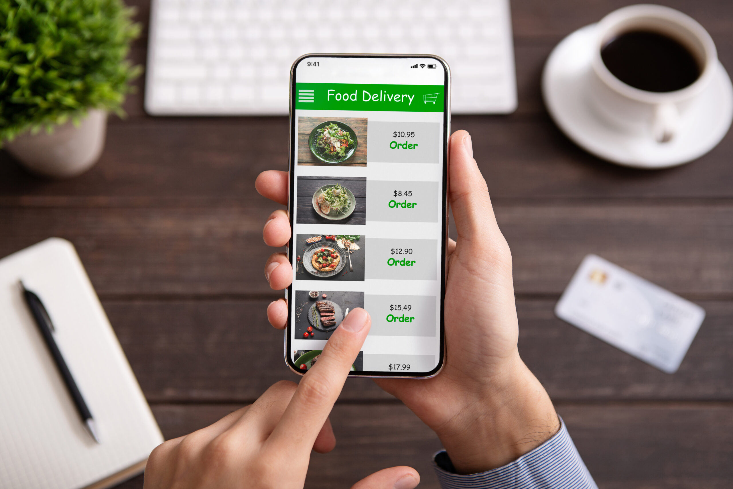 online order food on phone