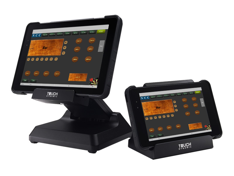 Touch Dynamic tablets in tablet holders with NCC bar table image