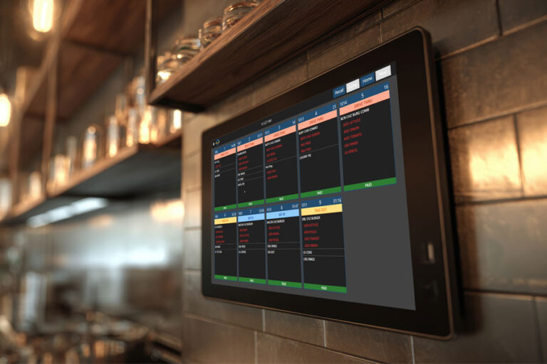 A kitchen display system for restaurant kitchens